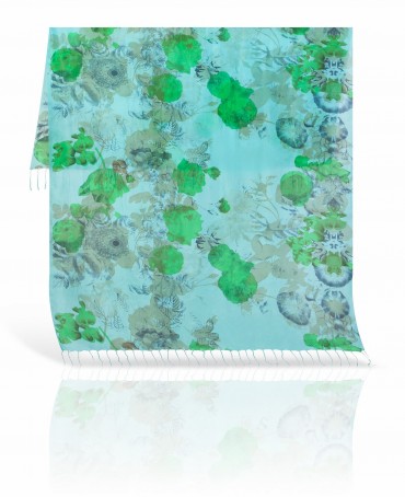 Палантин Женский S30-SMUDGE.FL/TUR.GREEN